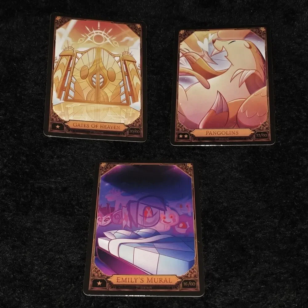 Lot Hazbin Hotel Cards Pangolins Gates Of Heaven Emily's Mural 16/60 20/60 33/60
